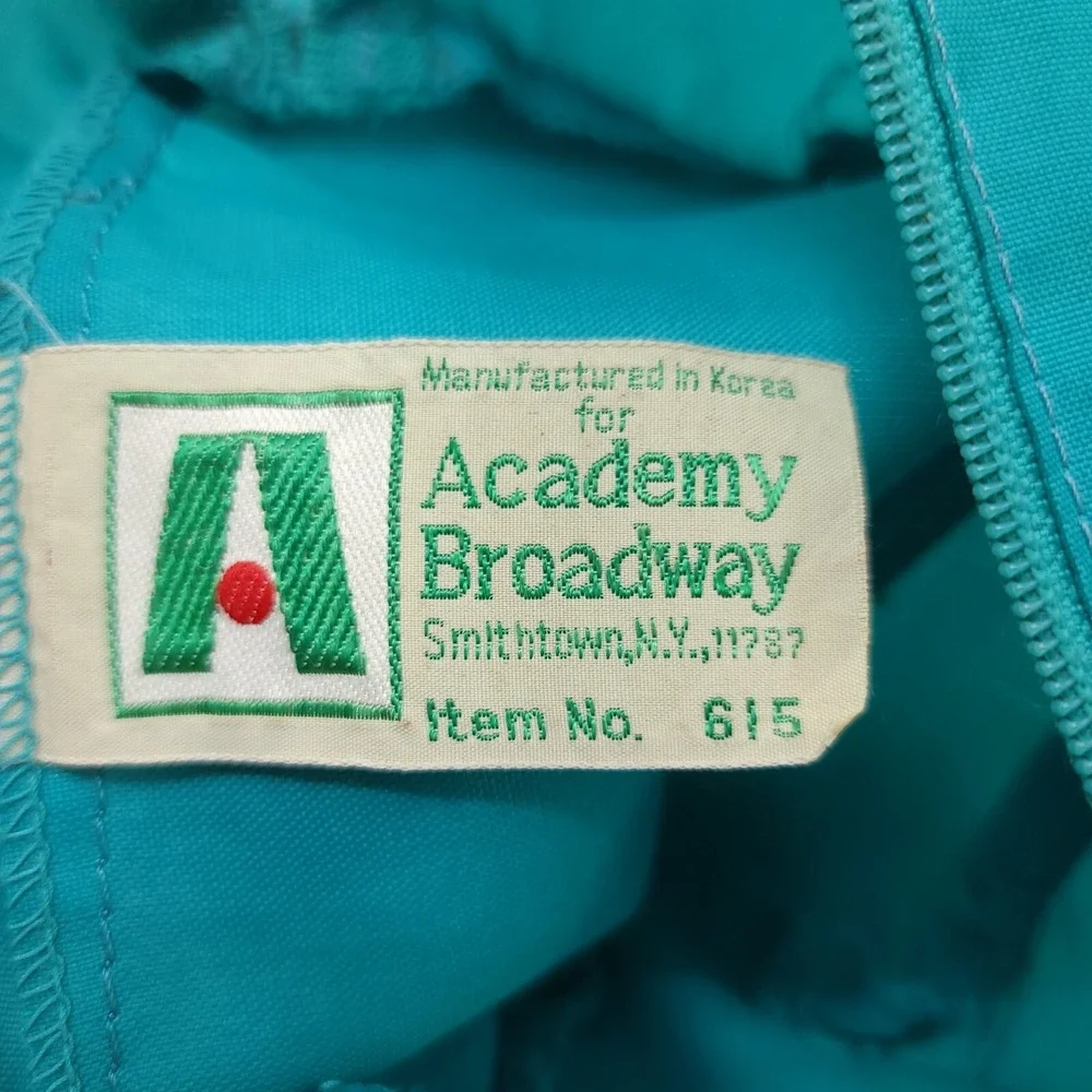 Vintage Academy Broadway Hip Pocket Fanny Pack Teal Green Black Retro 70's Y2K‎
